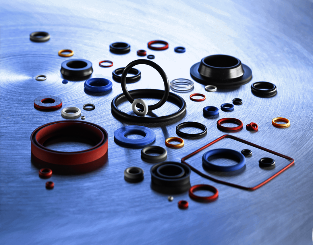 Farbige O-Ringe aus unterschiedlichen Elastomer-Werkstoffen