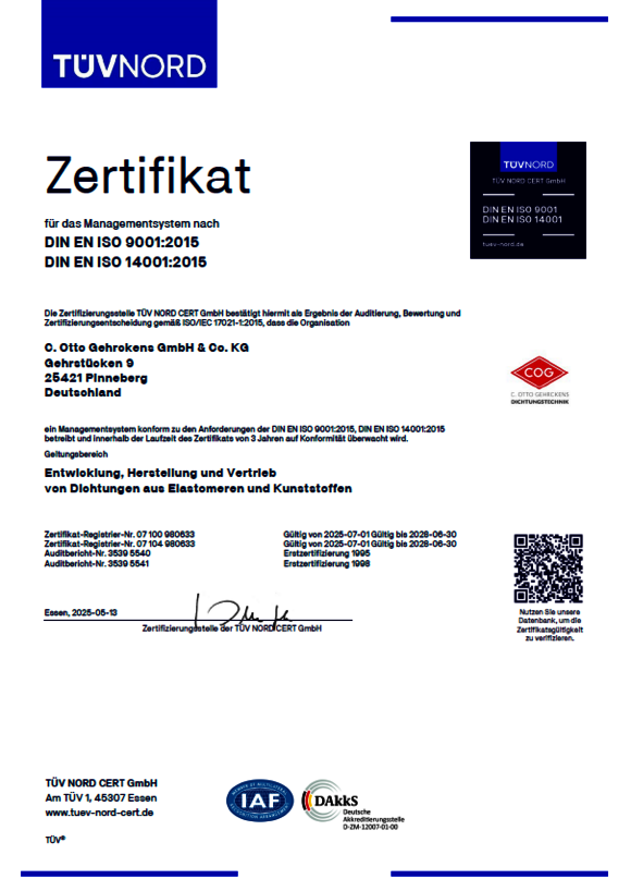 Zertifikat Qualitäts- und Umweltmanagement